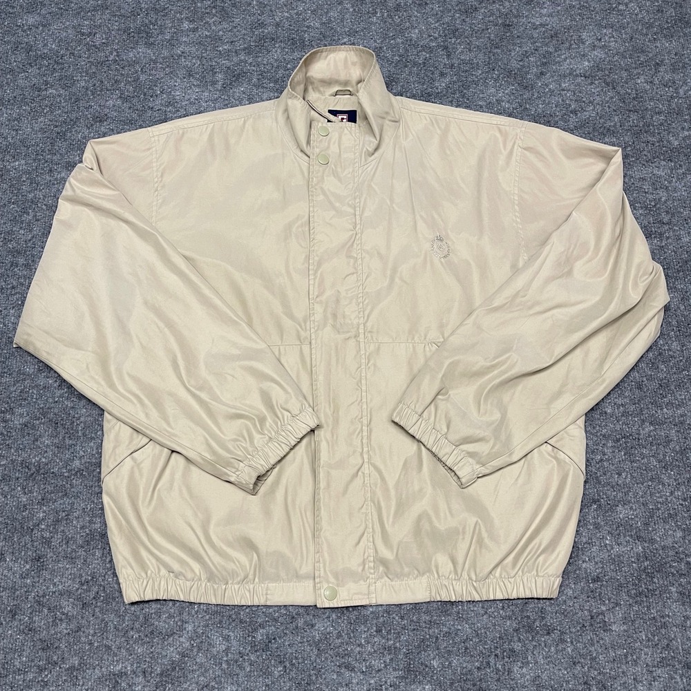 VTG Chaps Ralph Lauren Jacket Mens Large Beige Harrington Light Made in Russia